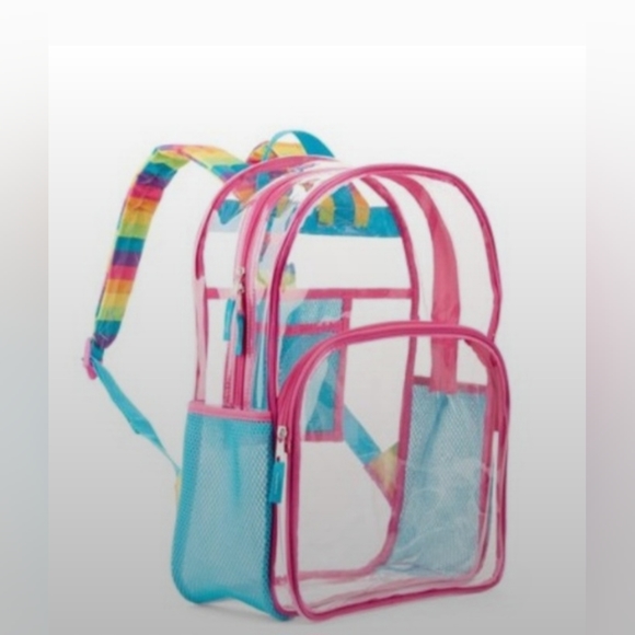 Other - New Clear See-through Rainbow Trimmed backpack